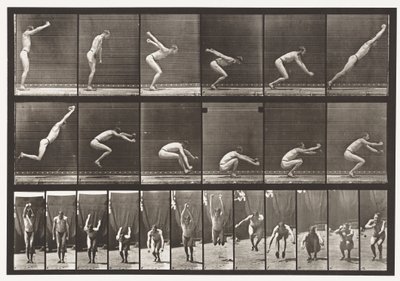 Saltare; Salto in Lungo da Fermo, 1872-1885 da Eadweard Muybridge