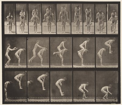 Tavola 167. Saltare; sopra la schiena di un ragazzo (salto della rana) da Eadweard Muybridge