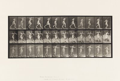 Tavola 175. Attraversamento del ruscello su pietre con canna da pesca e lattina da Eadweard Muybridge