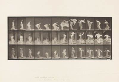 Piatto 233. Sollevando lo scialle, mettendolo intorno alle spalle, girandosi da Eadweard Muybridge