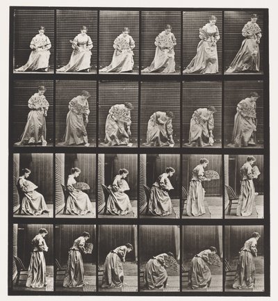 Alzarsi dalla sedia, chinarsi e sollevare un fazzoletto da Eadweard Muybridge
