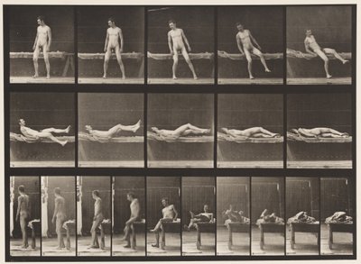 Sdraiarsi su un divano e girarsi su un lato, 1885 da Eadweard Muybridge