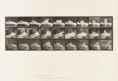 Piastra 265. Alzandosi dal letto e preparandosi a inginocchiarsi da Eadweard Muybridge
