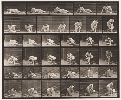 Piastra 270. Alzarsi da terra con un opuscolo nella mano sinistra da Eadweard Muybridge