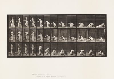 Piatto 271. Alzandosi da terra con un foglio nella mano sinistra da Eadweard Muybridge