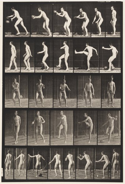 Football; calcio di rimbalzo da Eadweard Muybridge