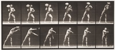 Tavola 311. Sollevare una roccia di 75 libbre da Eadweard Muybridge