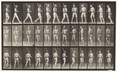In guardia, camminare e girarsi (tavola 355) da Eadweard Muybridge