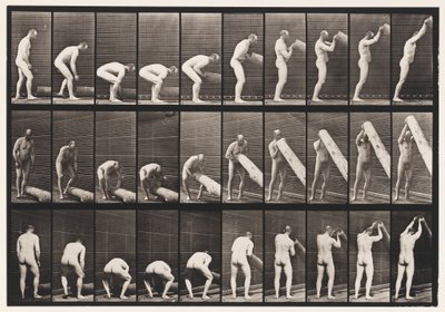 Sollevare un tronco in piedi, 1872-1885 da Eadweard Muybridge