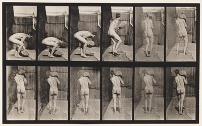 Sollevare una pietra da 75 libbre sulla spalla, 1872-1885 da Eadweard Muybridge
