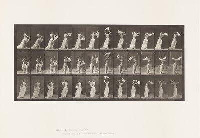 Piatto 421. Toilette; gettando il fazzoletto intorno alle spalle da Eadweard Muybridge