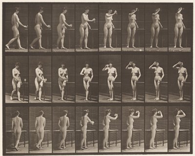 Piastra 443. Bere da un calice mentre si è in piedi da Eadweard Muybridge