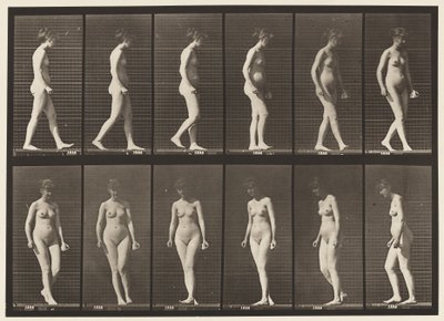 Tavola 47. Camminare e girarsi da Eadweard Muybridge