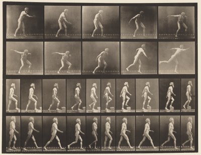 Lancio del disco; salire le scale; camminare da Eadweard Muybridge