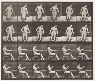 Tavola 545. Convulsioni Indotte Artificialmente; A, B, Mentre si è seduti da Eadweard Muybridge