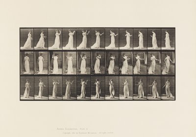 Tavola 55. Camminare, girarsi, azione di avversione, 1885 da Eadweard Muybridge