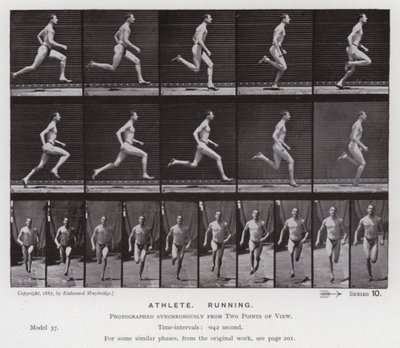 La figura umana in movimento: Atleta, corsa da Eadweard Muybridge