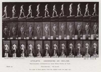 La figura umana in movimento: Atleta, salendo una pendenza da Eadweard Muybridge