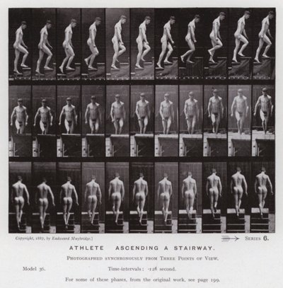 Figura umana in movimento: Atleta che sale una scala da Eadweard Muybridge