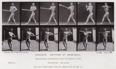 Figura umana in movimento: Atleta, battuta nel baseball da Eadweard Muybridge