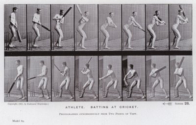 La figura umana in movimento: Atleta, battuta nel cricket da Eadweard Muybridge
