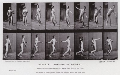 La figura umana in movimento: Atleta, giocando a cricket da Eadweard Muybridge