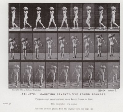 La figura umana in movimento: Atleta, che trasporta un masso di settantacinque libbre da Eadweard Muybridge