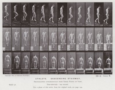 La figura umana in movimento: Atleta, che scende una scala da Eadweard Muybridge