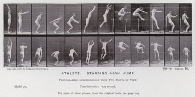 La Figura Umana in Movimento: Atleta, salto in alto da fermo da Eadweard Muybridge