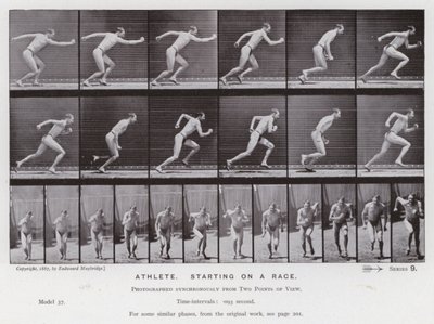 La figura umana in movimento: Atleta, partendo per una gara da Eadweard Muybridge