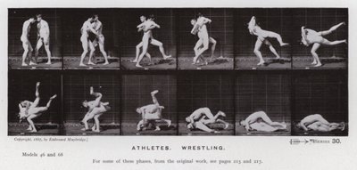 La figura umana in movimento: Atleti, lottando da Eadweard Muybridge