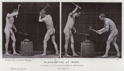 La figura umana in movimento: Fabbri al lavoro da Eadweard Muybridge
