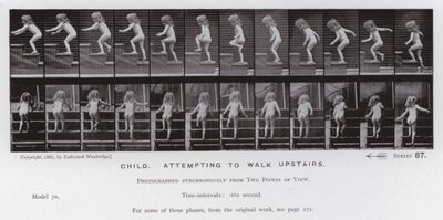 Figura umana in movimento: Bambino che tenta di salire le scale da Eadweard Muybridge