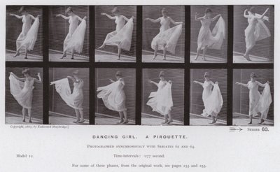 La figura umana in movimento: Ragazza danzante, una pirouette da Eadweard Muybridge