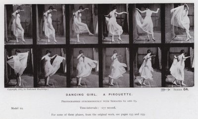 La figura umana in movimento: Ragazza danzante, una pirouette da Eadweard Muybridge
