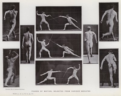 La figura umana in movimento: Fasi di movimento, selezionate da varie serie da Eadweard Muybridge