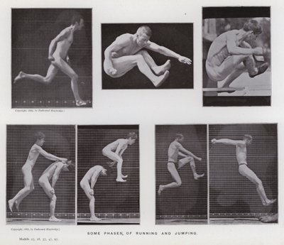 La figura umana in movimento: Alcune fasi di corsa e salto da Eadweard Muybridge