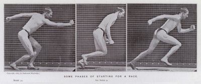 Figura umana in movimento: Alcune fasi di partenza di una corsa da Eadweard Muybridge