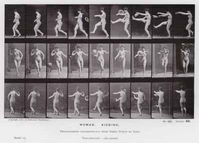 La Figura Umana in Movimento: Donna, calciando da Eadweard Muybridge