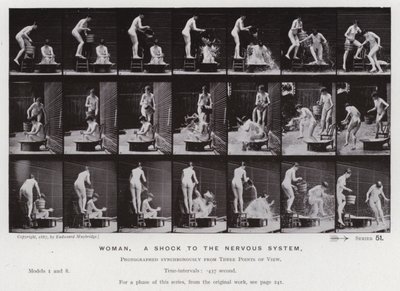 La figura umana in movimento: Donna, uno shock al sistema nervoso da Eadweard Muybridge