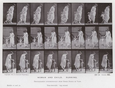La Figura Umana in Movimento: Donna e bambino, correndo da Eadweard Muybridge