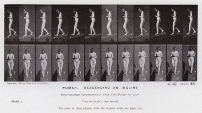 La figura umana in movimento: Donna, che scende una pendenza da Eadweard Muybridge