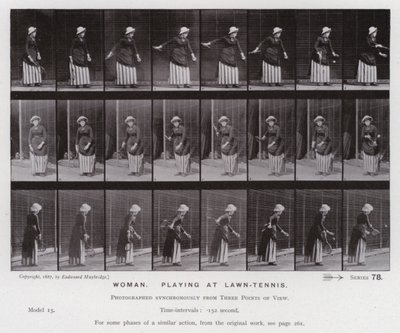 Figura umana in movimento: Donna che gioca a tennis da Eadweard Muybridge