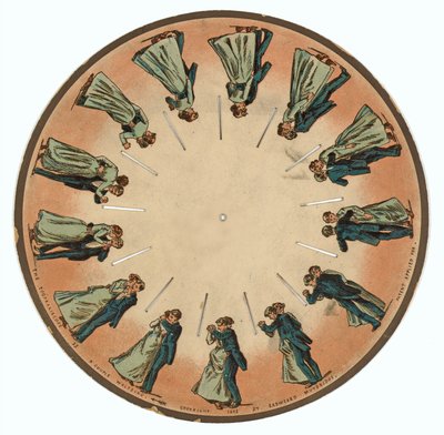 Disco zoopraxiscopio che mostra una coppia che balla il valzer, 1893 da Eadweard Muybridge