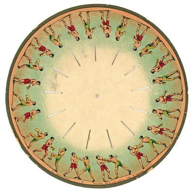 Disco zoopraxiscopio che mostra uomini che boxano, 1893 da Eadweard Muybridge