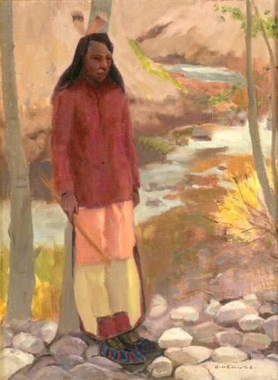 Studio di Indiano Umatilla, Fiume Columbia da Eanger Irving Couse
