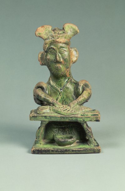 Figura di un Pescivendolo, Artefatto di Tomba, Dinastia Han Orientale, 25-220 da Eastern Han Dynasty Chinese School