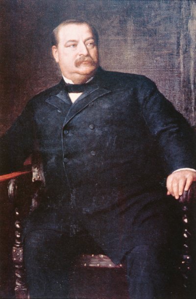 Grover Cleveland (1837-1908) (litografia a colori) da Eastman (after) Johnson