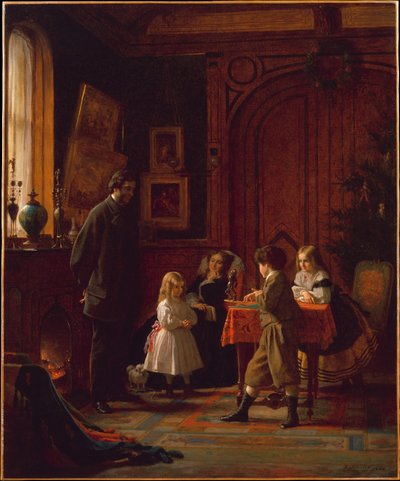 Tempo di Natale, la famiglia Blodgett da Eastman Johnson