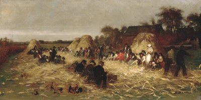 Sgranatura del mais a Nantucket, ca. 1875 da Eastman Johnson